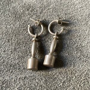 Funky Sterling Ayala Hoops with Geometric Enhancers